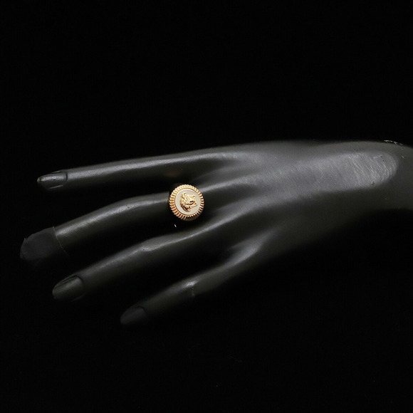 VERSACE Guilloche Medusa Ring GP Metal Gold Silver No. 18 #18 - Picture 6 of 7